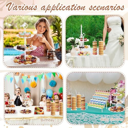 LemonRoad 19 Pcs Cupcake Stand Holder Dessert Table Display,White and White - Image 4