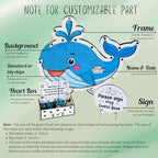 Baby Shower Guest Book Alternative Whale Drop Box, Under the Sea Ocean - Image 6