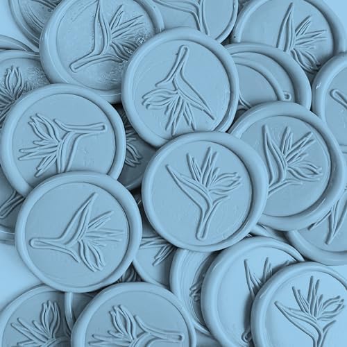 Bird of Paradise Wax Seal Sticker (Dusty Blue) by SolePaperCoLLC
