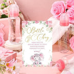 Trelaco 12 Pcs Pink Baby Shower Games Elephant Bottle Chug Wooden Sign Set - Image 5