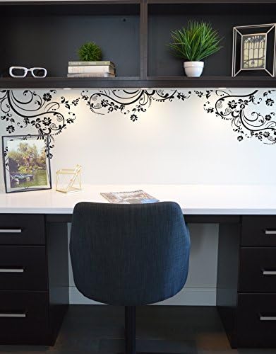Forest Green Swirl Flower Floral Decal Design. Edge to Edge Decal. #262A (100" X 29") #262A - Image 4