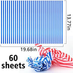 MR FIVE 60 Sheets Blue Stripe Tissue Paper Bulk,14" x 20",White with Blue Stripes Tissues Paper for Gift Bags,Baby Shower,Birthday,Weddings (Pack of 3) - Image 3
