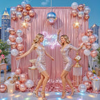 20ft x 10ft Rose Gold Sequin Backdrop Curtains for Party Wedding Shimmer Curtain Backdrop Prom Sparkly Glitter Fabric Photo Backdrop Drapes for Birthday Party Photography Baby Shower 5x10FT, 4 Panels - Image 4
