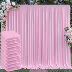 50 ft x 10 ft Wrinkle Free Pink Backdrop Curtain Panels, Polyester Photography Backdrop Drapes, Wedding Party Home Decoration Supplies by Outpain