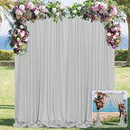 Light Grey Backdrop Curtains for Parties/Weddings/Stage, 5ft x 10ft, 2PCS by MYSKYHOME