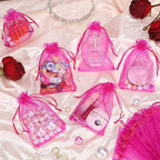 Woanger 500 Pcs Hot Pink Organza Bags Bulk 4 x 6 Inch Small Drawstring Mesh Gift Bags Sheer Jewelry Pouches Sachet Candy Pouch for Wedding Favor Holiday Festival Birthday Party Shower - Image 6