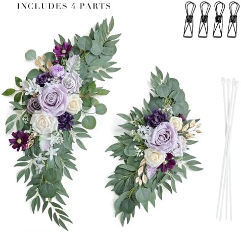 Artificial LilacWedding Arch Flower Floral Swags Set of 2 - Image 5