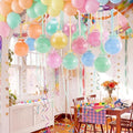 TaoBary 30 Set Pastel Ceiling Hanging Decoration 22/18'' Macaron and Transparent Latex Bobo Balloons Bulk with Satin Bows, Ribbons for Summer Back to School Baby Shower Wedding Party Decor by TaoBary