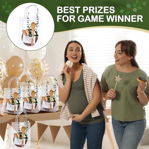55Pcs Baby Shower Prizes for Game Winners 6 Sets Cheese Board Spoon Fork Butter Spreaders Plaid Towel Thank You Card and Gift Bags for Baby Shower Wedding Bridal Shower Favors (Round Shaped) - Image 4