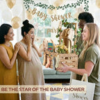 Giftacity Wooden Baby Shower Crate, Large Brown Personalized Gift Basket - Image 2