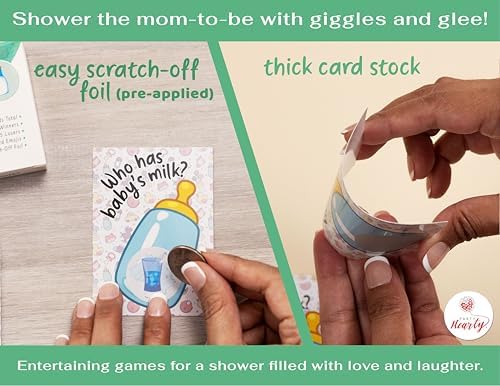Party Hearty Baby Shower Scratch-Off Game, Fun Emoji Cards - Blue Bottle (Pack of 3) - Image 6