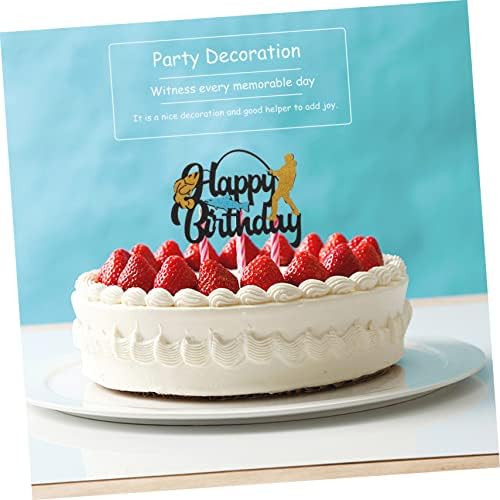 FAVOMOTO 50pcs Fishing Themed Birthday Cake Decorations Fishing Cupcake Toppers Decorative Fruit Picks for Fun Photo Props for Men Outdoor Birthday Celebrations - Image 2