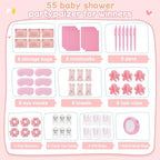 55-Piece Baby Shower Game Winner Prize Set, Including Hair Ties, Eye Mask, Makeup Bag and Gift Bag, Suitable for Baby Shower Game Prizes, Weddings and Bridal Shower Gifts (PINK) - Image 2