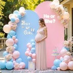 7.2FT 6FT Arch Backdrop Cover for Wedding, Set of 2 Stretchy Spandex Fitted Arch Stand Cover for Baby Shower, Birthday Party Decor, Chiara Backdrop Cover with Double-Sided Design(Pink, Blue) - Image 2