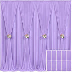 10 Panels Lavender Backdrop Curtain for Parties Wedding Wrinkle Free Light Purple Photo Curtains Backdrop Drapes Fabric Decoration for Baby Shower Photoshoot 50ft(W) x 10ft(H) by Tao-GePartyDecorations