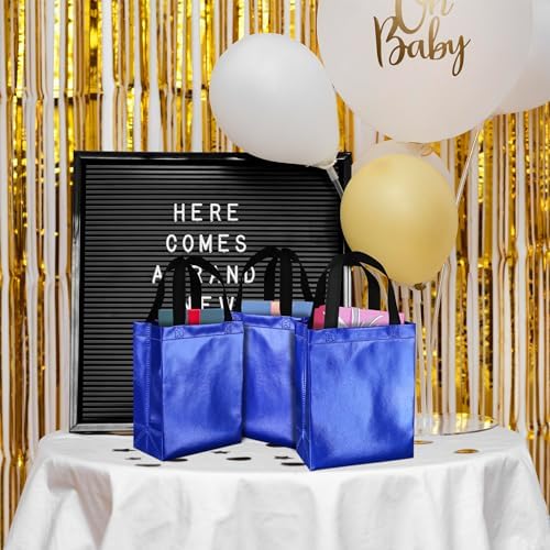 BLEWINDZ 100 Medium Reusable Gift Bags with Handles - Ideal Party Favors & Shopping Bags (10 Colors) - Image 4