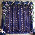 10x10ft Navy Blue Tulle Backdrop Curtains with Lights String for Parties,Wrinkle Free Sheer Curtain with Lights Wedding Photo Backdop Drapes for Baby Shower Birthday Party Photography Home Decorations by PartyTalk