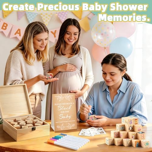 wookidel 118PCS Baby Shower Games Kit, Baby Blocks for Baby Shower - Image 5