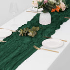 30 Pack Emerald Green Cheesecloth Table Runner 17 x 108 inch Cheese Cloth Table Runners 9ft Green Table Runner Rustic Romantic Sheer Gauze Runner for Wedding Party Baby Shower Table Decoration - Image 4