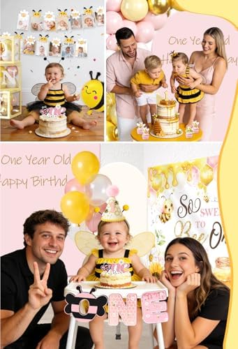 Cocomigo First Bee Day Decorations, Bee Themed 1st Birthday Party Supplies - Image 6