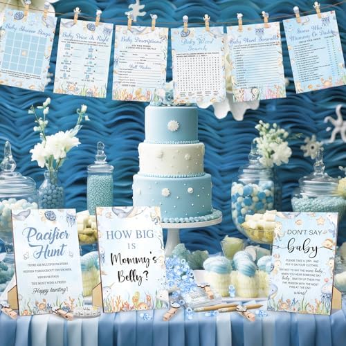 Sherr 476 Pcs Under the Sea Baby Shower Games Sets, 9 Styles Activities - Image 5