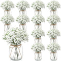 Zeyune 12 Sets Mason Jars with Flower for Table Decor, Baby's Breath by Zeyune