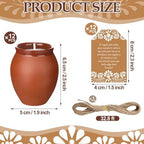 Conelist 12 Set Cielito Lindo Party Decorations Baby Shower Candles Terracotta Mexican Recuerdos DIY Jar Candles with Gift Tags and Rope for Baby Shower Birthday Cinco De Mayo Fiesta (Brown) - Image 2