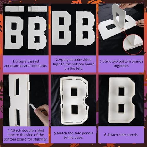 BOO Cardboard Letters for Halloween Party Decorations, 13.7 Inch Charcuterie Letters Fillable White Paper Mache Letter Trays for Chocolate Candy Food Display Letter Box for Halloween Party Decorations - Image 5