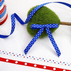 11 Rolls 5 Yards Ribbons 3/8 inch Wide Patriotic Ribbon Red White Blue Grosgrain Ribbon - Image 5