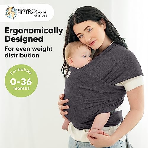 KeaBabies Baby Wrap Carrier, All in 1 Original Baby Carrier (Mystic Gray) - Image 2