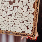 Wedding Guest Book Alternative Heart Frame Personalized Acrylic Sign Rustic Wooden Wedding Sign Guest Book for Wedding Reception,Anniversaries,Baby Showers,Decorative Plaques (25x40cm90hearts) - Image 4