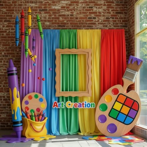 Rainbow Backdrop Curtain – 10x10ft Photography Background, Wrinkle-Free Polyester Fabric Colorful – Perfect Photo Backdrop for Birthday, Wedding, Baby Shower, Kids' Room Decoration - Image 3