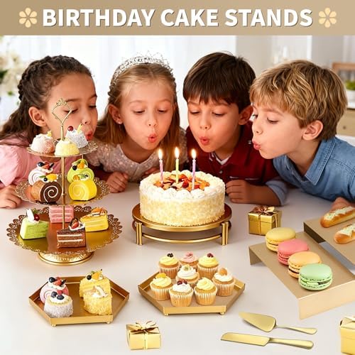 12 PCS Gold Cake Stand Set, Dessert Table Display Set - Image 6
