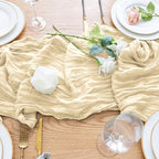 Wokceer Cheesecloth Table Runner Beige 10FT Boho Gauze Runner, 12 Pack - Image 5