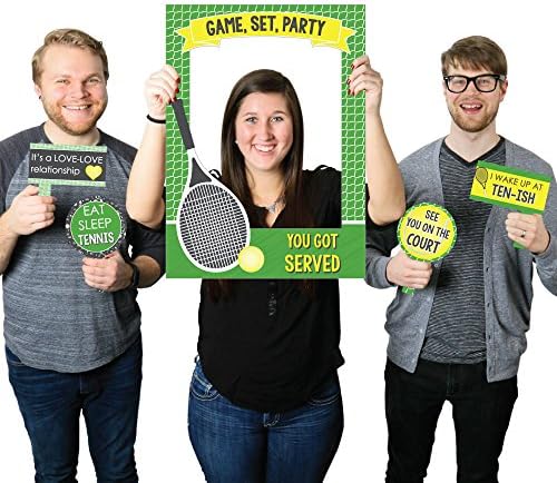 Big Dot of Happiness You Got Served - Tennis - Baby Shower or Tennis Ball Birthday Party Selfie Photo Booth Picture Frame & Props - Printed on Sturdy Material - Image 2