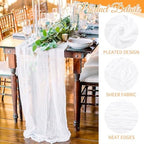 20 Pack Cheesecloth Table Runner - 17x108 Inch White Boho Gauze Cheese Cloth Table Runners for Baby Bridal Shower Decoration Wedding Party Summer Garden Farmhouse - Image 3