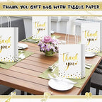 Tinlade 100 Pcs Thank You Gift Bags Bulk Paper Gold Thank You Wedding Bags with Handle for Business, Shopping, Wedding, Baby Shower, Party Favors (White) - Image 4