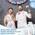 60 Sets Bear Baby Shower Shot Glasses We Can Bearly Wait Clear Acrylic Shot Glasses Boy Girl Theme Baby Shower Favors for Guests with Thank You Card Bag for Gender Reveal Souvenir (Blue) - Image 7