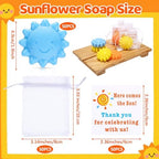 Leelosp 50 Sets Here Comes The Son Baby Shower Soap Favors Sunflower Shape - Image 2