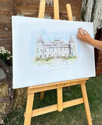 Wedding Guest Book Alternative, Canvas Wrap Alternative Guest Book Wedding Venue Watercolor Art - Personalized Sign with Frame Options - Image 4