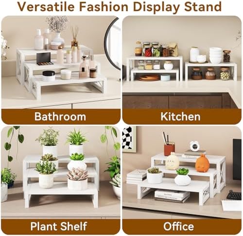 IBUYKE Wood Cupcake Display Stand,Set of 3,White TLJ019W - Image 4
