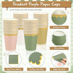 Mimorou 169 Pcs Sage Green and Pink Plates Napkins Cups Flatware Set - Image 4