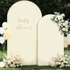Beige Arch Cover 7.2 and 6ft Spandex Wedding Arch Backdrop Cover Set of 2 - Image 6