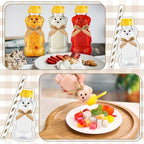 Honeydak 16 Pack Bear 8 oz Honey Straw Cup Honey Drinking Bottles, Brown - Image 3