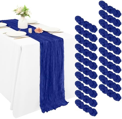 20 Pack Cheesecloth Table Runner 17 x 108 Inch, Royal Blue by REWOMC