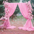 10ft x 10ft Pink Backdrop Drapes, Wrinkle-Free Sheer Chiffon Fabric Backdrop Curtain, Wedding Arch Draping for Ceremony, Party, Galentines Day Decor, Photo Booth Background by WishCare