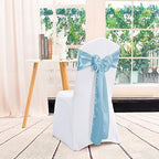 60 Pcs Light Blue Chair Sashes Satin Chair Bows Sashes for Party, Hotel, Wedding, Reception, Restaurant Event Decoration (7 x 108 inch) - Image 5