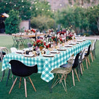 Hiasan Plaid Tablecloth 2 Pack, 54 x 80 inch, Turquoise and White - Image 6