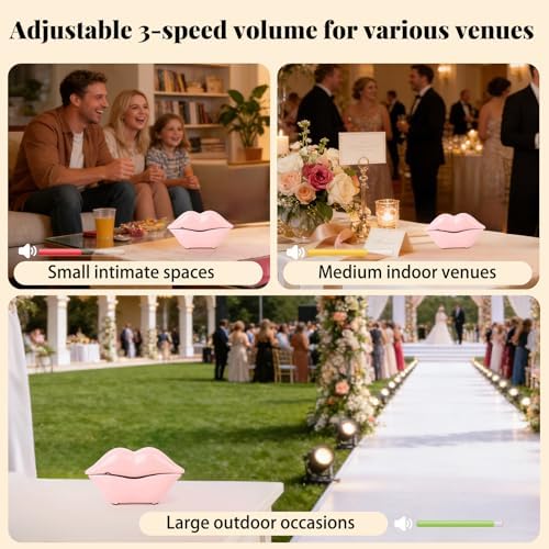 Lip Shape Audio Guest Book Wedding Phone, Motion Sensor to Play Welcome Greeting Voice, Infrared Sensor Voice Recorder, Suitable for Wedding, Hotel Reception, Store Greeting,Pink - Image 6