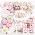 Hombae Tea Party Baby Shower Decorations, 139 PCs - A Baby Is Brewing Party Supplies with Teapot Backdrop, Pink Balloons Garland, Floral Garden Tablecloth, Cake Topper Mommy to Be Sash by Hombae
